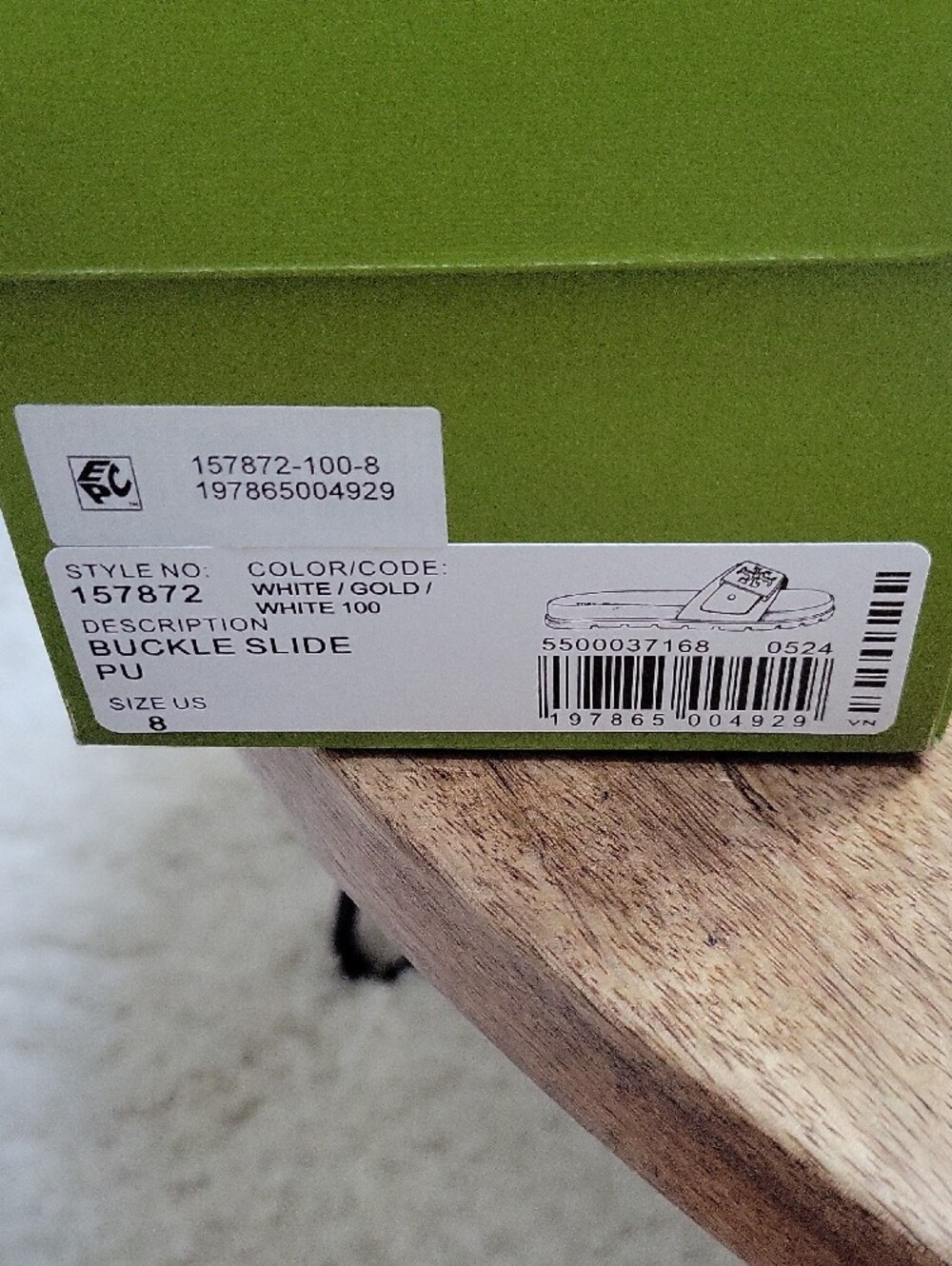 Tory Burch White Slide Sandals with Gold Logo Accent - Picture 4 of 6